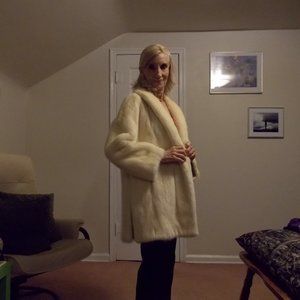 White Mink 3/4 length coat